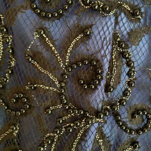 Elegant blue beaded dress, knee length, NWT